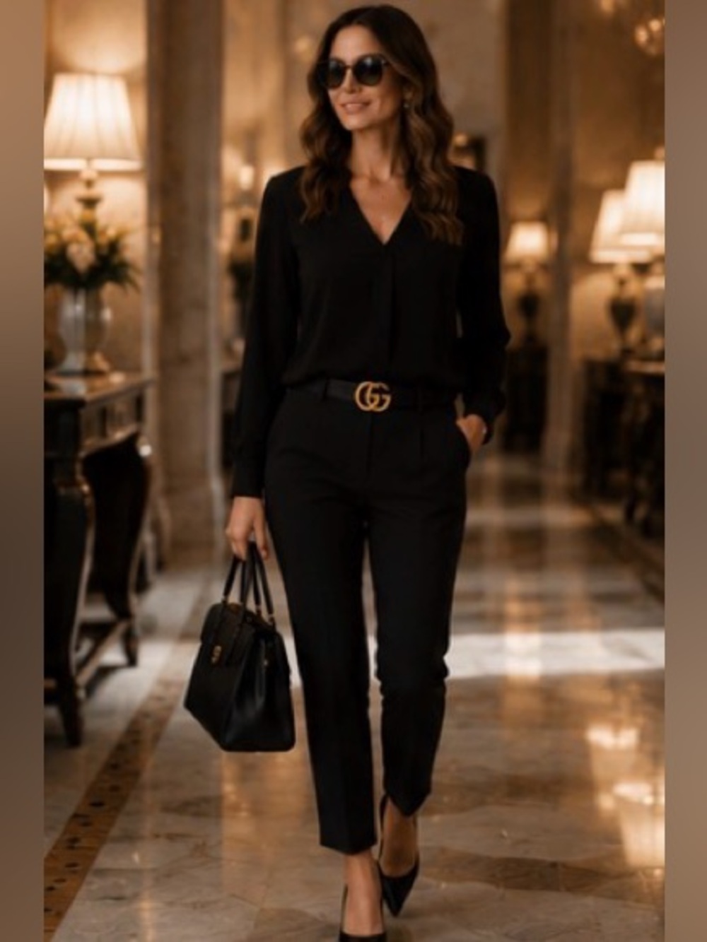 J.Crew Black V-Neck Blouse | Classic Career Chic | Office to Evening Top